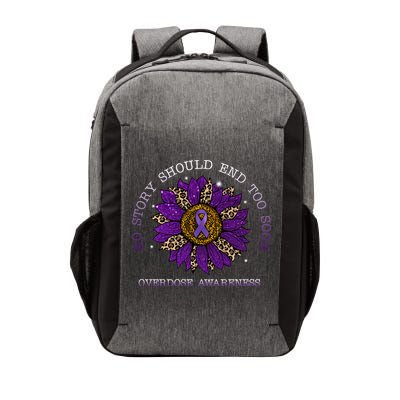 No Story Should End Too Soon Overdose Awareness Sunflower Ribbon Vector Backpack