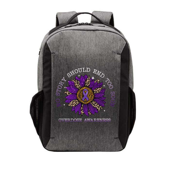 No Story Should End Too Soon Overdose Awareness Sunflower Ribbon Vector Backpack