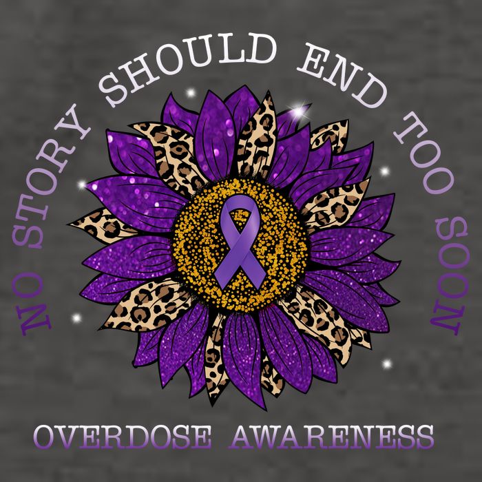 No Story Should End Too Soon Overdose Awareness Sunflower Ribbon Vector Backpack