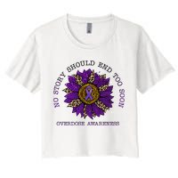 No Story Should End Too Soon Overdose Awareness Sunflower Ribbon Crop Top