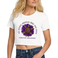 No Story Should End Too Soon Overdose Awareness Sunflower Ribbon Crop Top