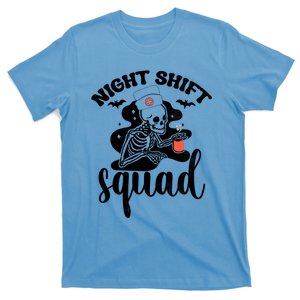 Night Shift Squad Nurse Cna Rn Skeleton Er Icu Skeleton Coff Cool Gift T-Shirt