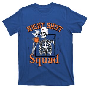 Night Shift Squad Nurse Skeleton Halloween Rn Icu Cna Nurse Gift T-Shirt