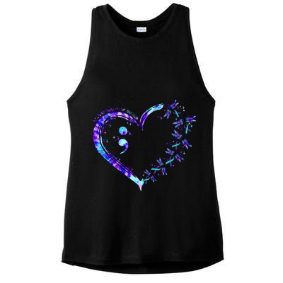 No Story Should End Too Suicide Prevention Awareness Ladies PosiCharge Tri-Blend Wicking Tank