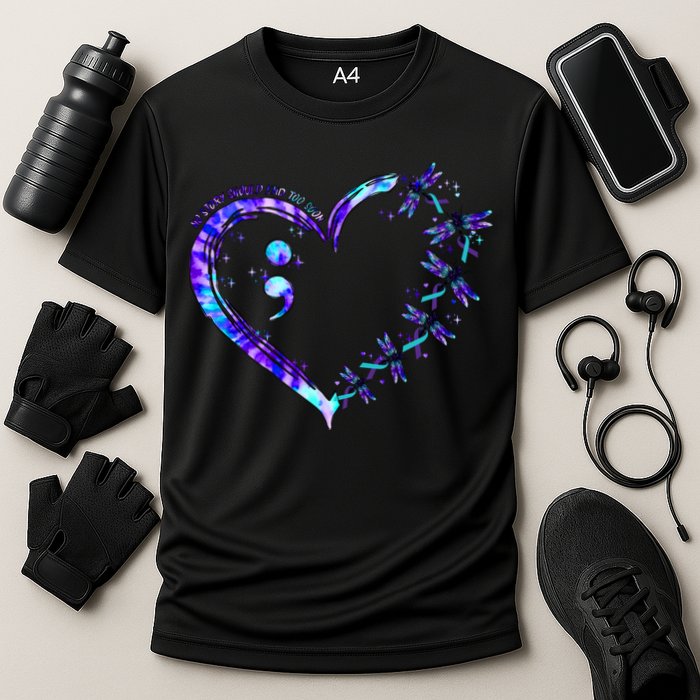 No Story Should End Too Suicide Prevention Awareness Cooling Performance Crew T-Shirt