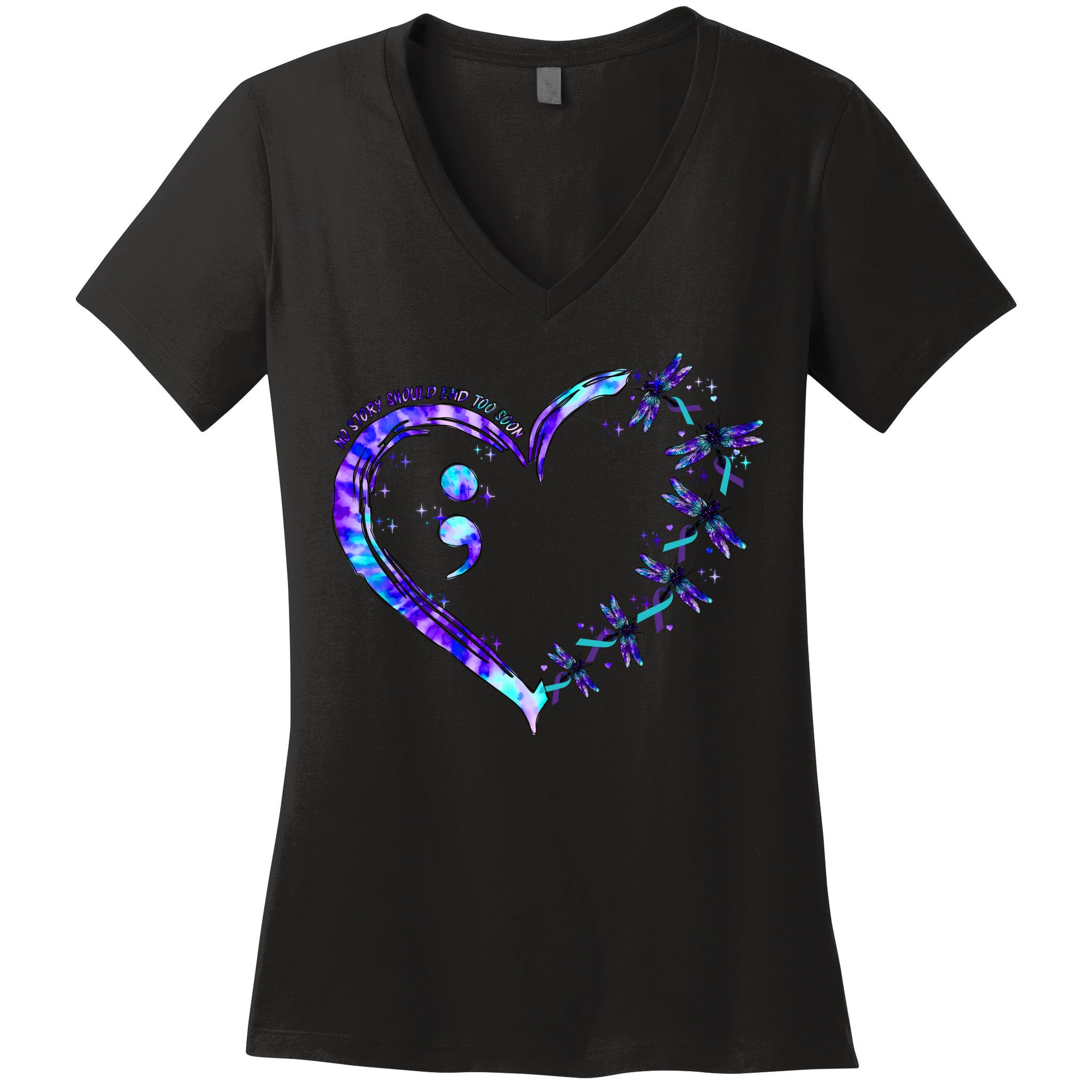 No Story Should End Too Suicide Prevention Awareness Women's V-Neck T-Shirt