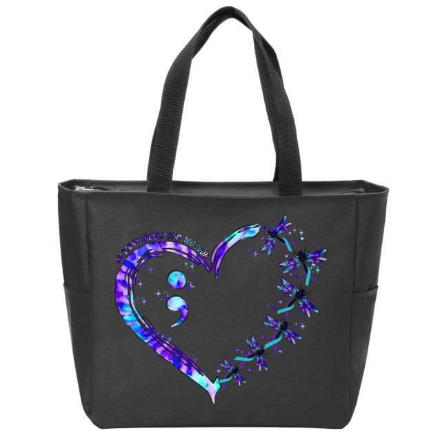 No Story Should End Too Suicide Prevention Awareness Zip Tote Bag