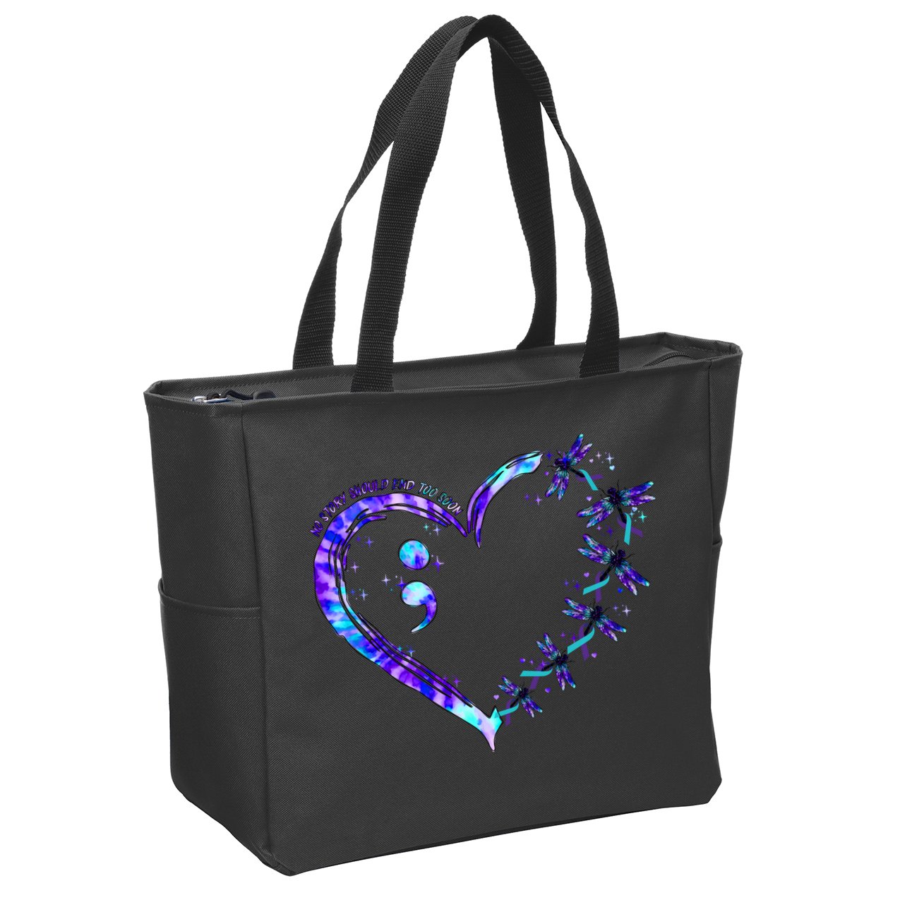 No Story Should End Too Suicide Prevention Awareness Zip Tote Bag