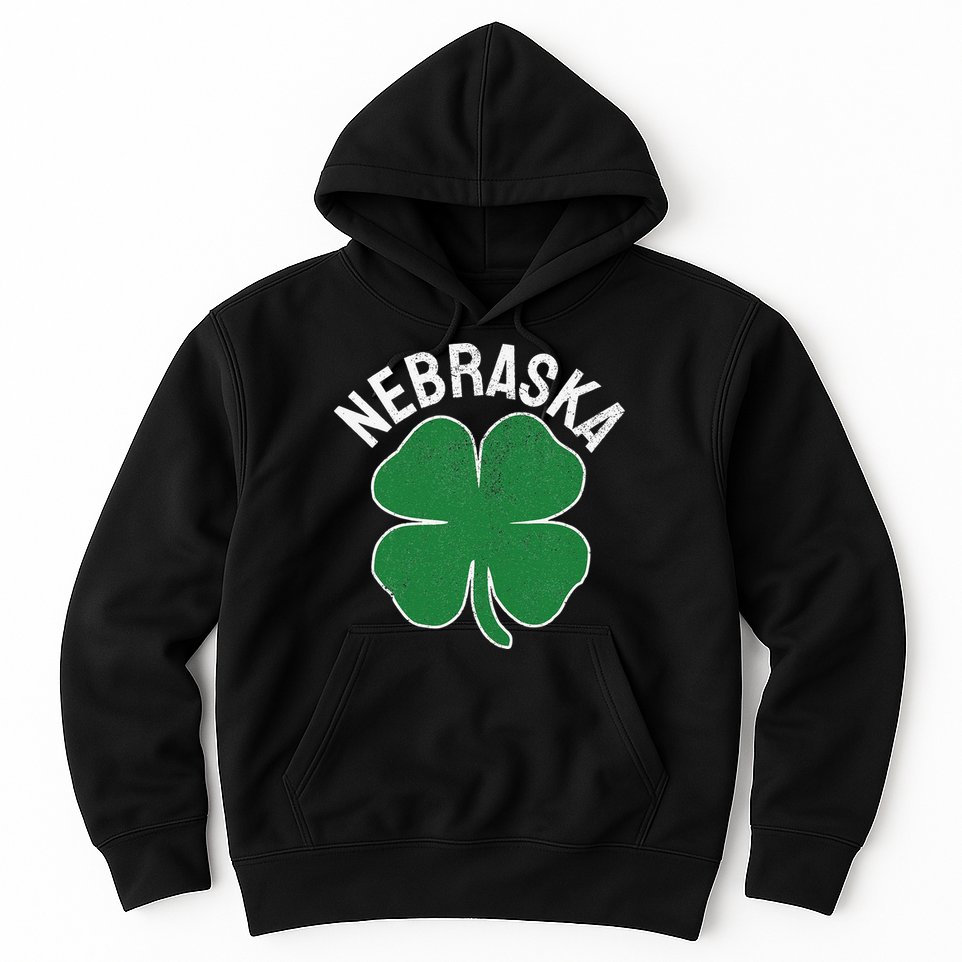 Nebraska Shamrock St. Patrick's Day Saint Paddy's Irish Hoodie