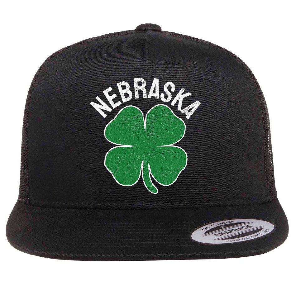 Nebraska Shamrock St. Patrick's Day Saint Paddy's Irish Flat Bill Trucker Hat