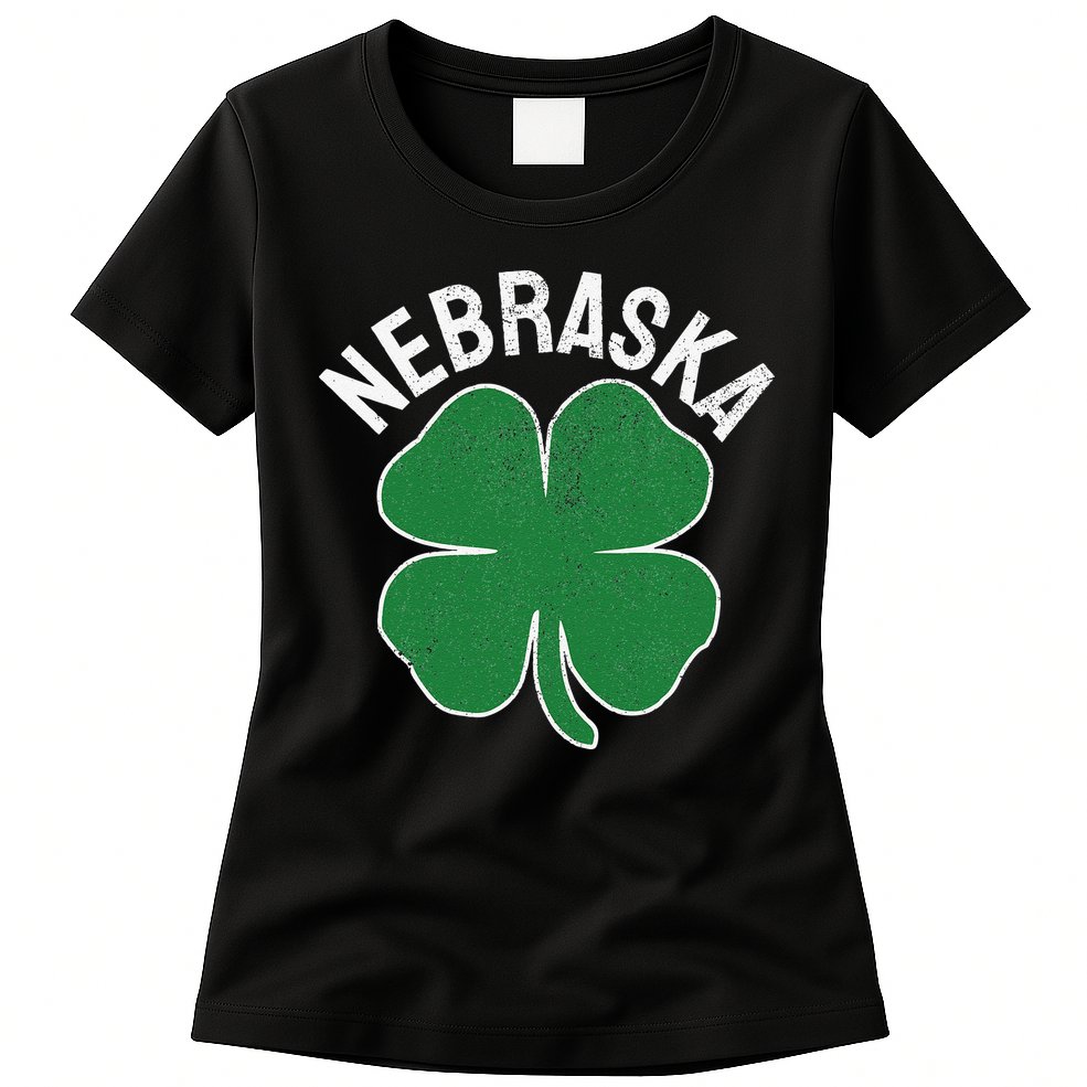 Nebraska Shamrock St. Patrick's Day Saint Paddy's Irish Womens T-Shirt