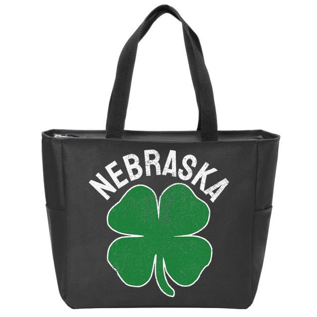 Nebraska Shamrock St. Patrick's Day Saint Paddy's Irish Zip Tote Bag