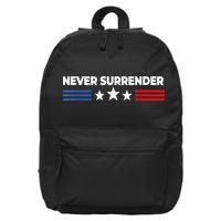Never Surrender Shirts Never Surrender 16 in Basic Backpack