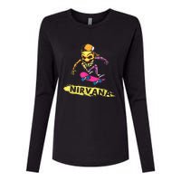 Nirvanas Skateboard Skelton Womens Cotton Relaxed Long Sleeve T-Shirt