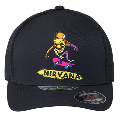 Nirvanas Skateboard Skelton Flexfit Unipanel Trucker Cap