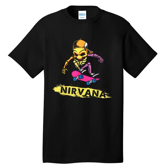 Nirvanas Skateboard Skelton Tall T-Shirt