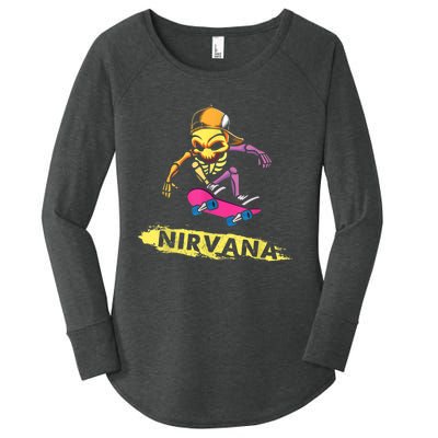 Nirvanas Skateboard Skelton Women's Perfect Tri Tunic Long Sleeve Shirt