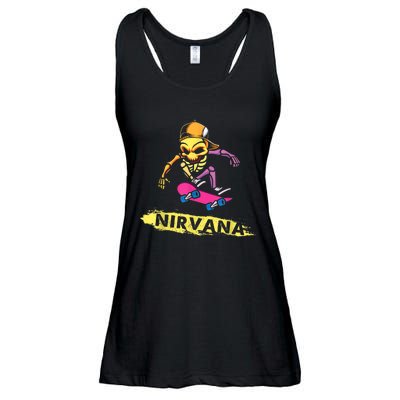 Nirvanas Skateboard Skelton Ladies Essential Flowy Tank