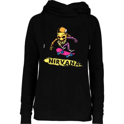 Nirvanas Skateboard Skelton Womens Funnel Neck Pullover Hood