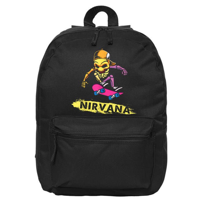 Nirvanas Skateboard Skelton 16 in Basic Backpack