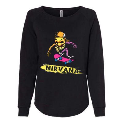 Nirvanas Skateboard Skelton Womens California Wash Sweatshirt