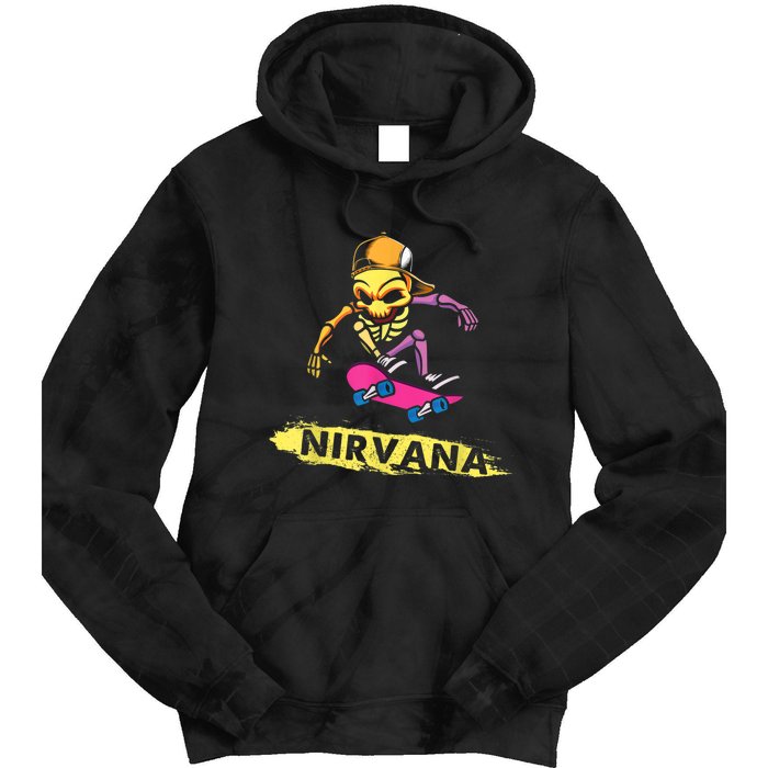 Nirvanas Skateboard Skelton Tie Dye Hoodie