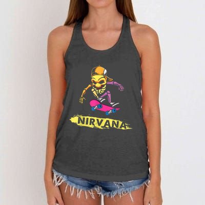 Nirvanas Skateboard Skelton Women's Knotted Racerback Tank