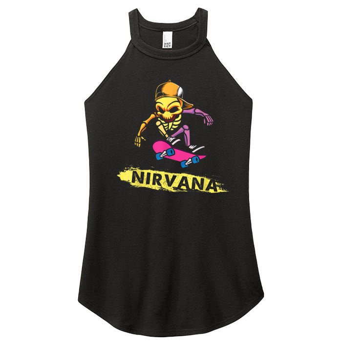 Nirvanas Skateboard Skelton Women's Perfect Tri Rocker Tank