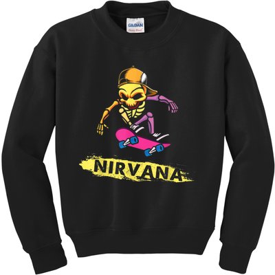 Nirvanas Skateboard Skelton Kids Sweatshirt