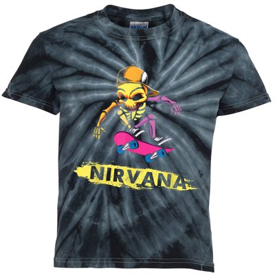 Nirvanas Skateboard Skelton Kids Tie-Dye T-Shirt