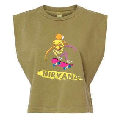 Nirvanas Skateboard Skelton Garment-Dyed Women's Muscle Tee