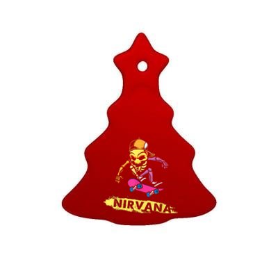 Nirvanas Skateboard Skelton Ceramic Tree Ornament