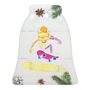 Nirvanas Skateboard Skelton Ceramic Bell Ornament