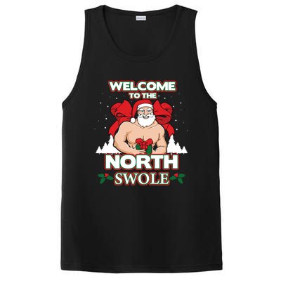 North Swole Santa Claus Weight Lifting Christmas Gym Workout Gift PosiCharge Competitor Tank