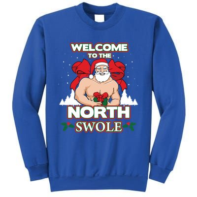 North Swole Santa Claus Weight Lifting Christmas Gym Workout Gift Sweatshirt