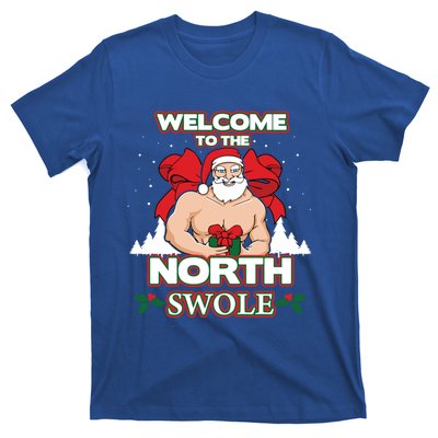 North Swole Santa Claus Weight Lifting Christmas Gym Workout Gift T-Shirt