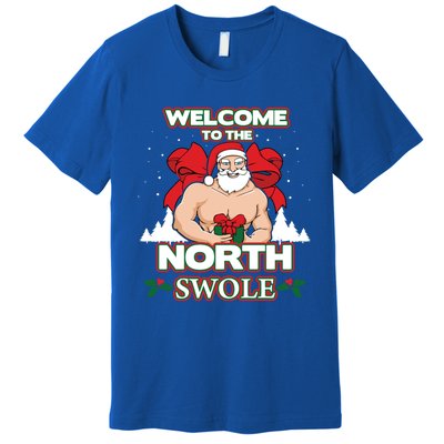 North Swole Santa Claus Weight Lifting Christmas Gym Workout Gift Premium T-Shirt