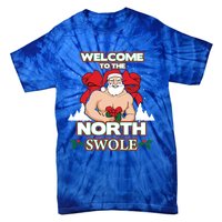 North Swole Santa Claus Weight Lifting Christmas Gym Workout Gift Tie-Dye T-Shirt