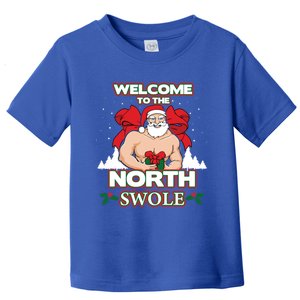 North Swole Santa Claus Weight Lifting Christmas Gym Workout Gift Toddler T-Shirt