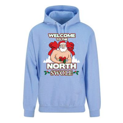 North Swole Santa Claus Weight Lifting Christmas Gym Workout Gift Unisex Surf Hoodie