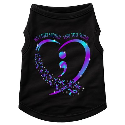 No Story Should End Happy Suicide Awareness Support Graphic Funny Gift Doggie Tank