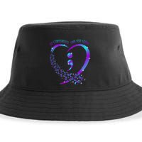 No Story Should End Happy Suicide Awareness Support Graphic Funny Gift Sustainable Bucket Hat