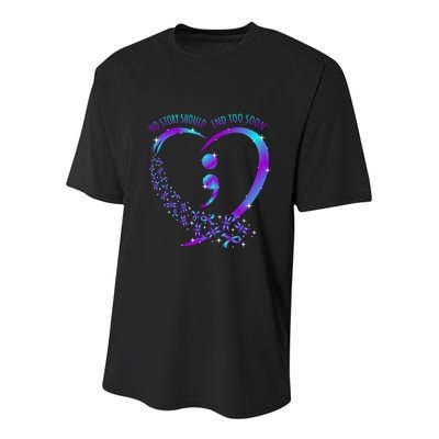 No Story Should End Happy Suicide Awareness Support Graphic Funny Gift Youth Performance Sprint T-Shirt