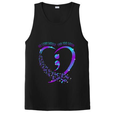 No Story Should End Happy Suicide Awareness Support Graphic Funny Gift PosiCharge Competitor Tank