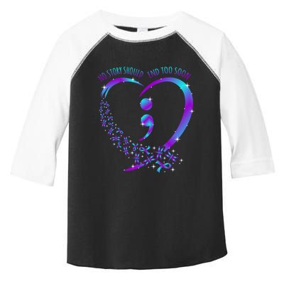 No Story Should End Happy Suicide Awareness Support Graphic Funny Gift Toddler Fine Jersey T-Shirt