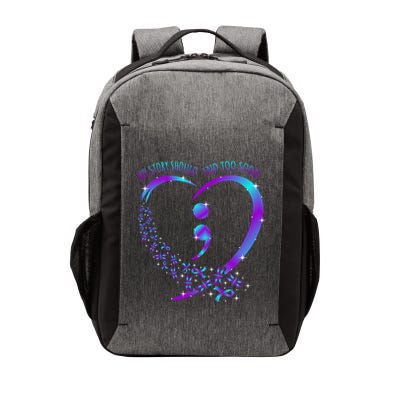 No Story Should End Happy Suicide Awareness Support Graphic Funny Gift Vector Backpack