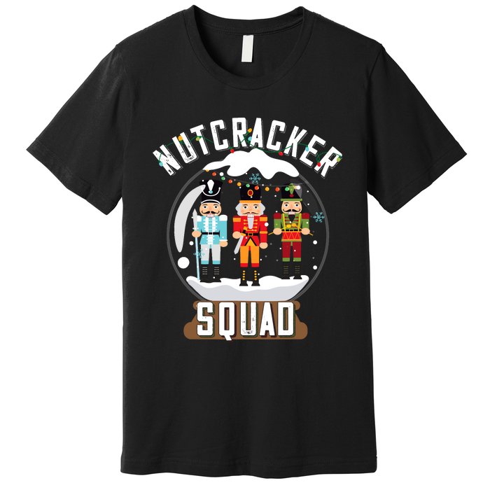 Nutcracker Squad Snow Globe Funny Christmas Ballet Dance Premium T-Shirt