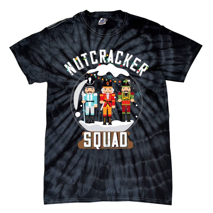 Nutcracker Squad Snow Globe Funny Christmas Ballet Dance Tie-Dye T-Shirt