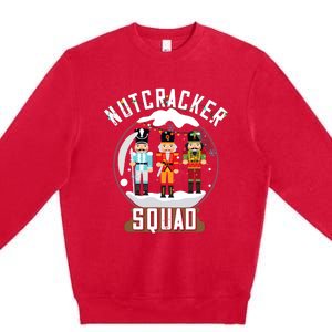 Nutcracker Squad Snow Globe Funny Christmas Ballet Dance Premium Crewneck Sweatshirt