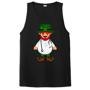 Nurse's Scrubs Stethoscope Wearing Leprechaun Gifts PosiCharge Competitor Tank